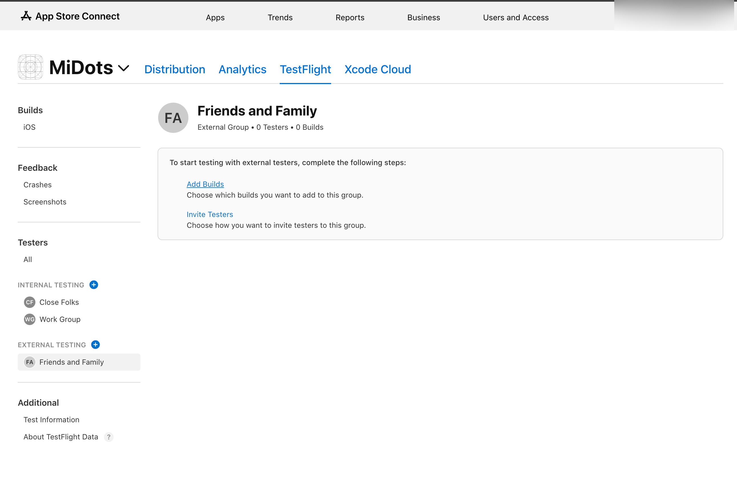 Friends and Family external group